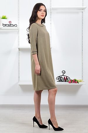 Платье BRASLAVA (Светло-коричневый меланж) 5771-2 #838266