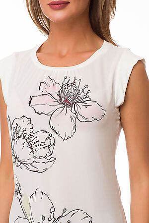 Блузка REMIX (Молочный/Печать цветы) 6518 #84234