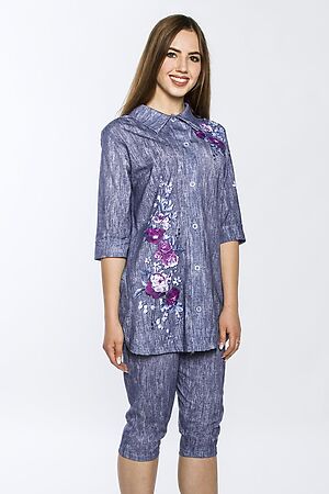 Костюм (Рубашка+Бриджи) MARGO (Темно-синий) Комплект "Силуэт" #844633