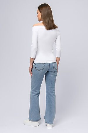 Блуза белого цвета с открытыми плечами и разрезами по бокам 1001 DRESS (Белый) 0102942WH #844817