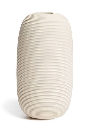 Ваза керамическая ребристая ваза декоративная рельефная ваза для цветов "Муррен" Nothing Shop (Слоновая кость,) 307549 #853665