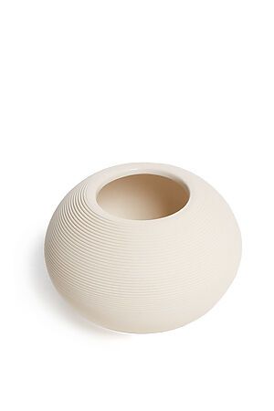 Ваза керамическая ребристая ваза декоративная рельефная ваза для цветов "Ронда" Nothing Shop (Слоновая кость,) 307552 #853678