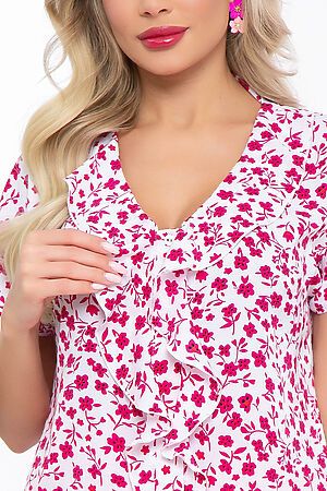 Блуза LADY TAIGA (Цветы фуксия) Б5480 #857041