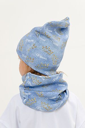 Комплект шапка и шарф Джинса QUEEN НАТАЛИ (Голубой) 31725 #875862
