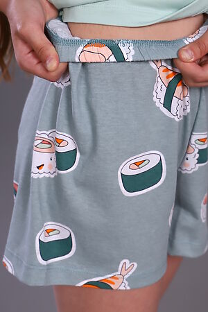 Пижама с шортами Суши-роллы ПД-009-044 НАТАЛИ (Полынь) 31234 #876156