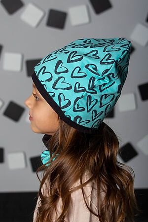 Комплект шапка и шарф Сердца-Мята НАТАЛИ (Зеленый) 27771 #877876