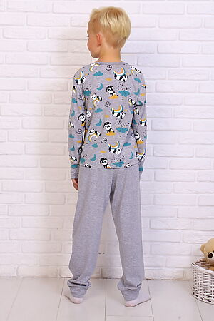 Пижама с брюками Сонный мишка меланж НАТАЛИ (Серый) 22047 #880827