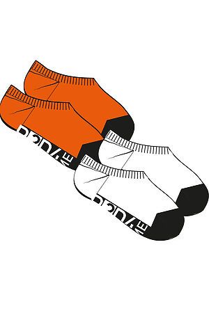 Носки трикотажные для мальчиков, 2 пары в комплекте PLAYTODAY (Белый,оранжевый) 12311328 #884896