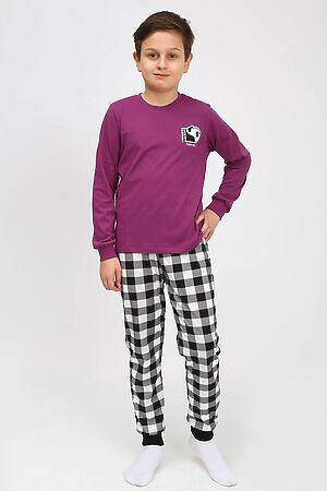 Детская пижама с брюками 91239 детская (джемпер, брюки) НАТАЛИ (Пурпурный/черная клетка) 39780 #885622