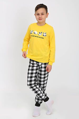 Детская пижама с брюками 91236 детская (джемпер, брюки) НАТАЛИ (Желтый/черная клетка) 39776 #885632