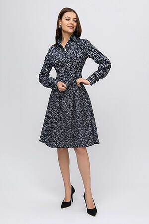 Платье 1001 DRESS, темно-синий (принт) 0101777BD #890057 купить с доставкой в интернет-магазине OptMoyo.ru