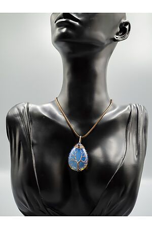 Украшение на шею из лунного камня в форме капли в кулоне из медной проволоки 1001 DRESS (Голубой) MB00141LS #891140