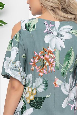 Платье "Марианна" LADY TAIGA (Олива/цветы) П5872 #891253