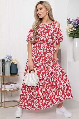 Платье "Марианна" LADY TAIGA (Красно-белое) П5874 #891254