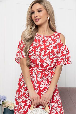 Платье "Марианна" LADY TAIGA (Красно-белое) П5874 #891254