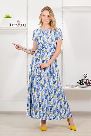 Платье BRASLAVA (Синий белый жёлтый с рисунком) 4732-6 #891838