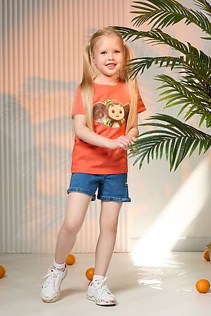 Детская футболка 11854 Чебурашка НАТАЛИ (Оранжевый) 39661 #895435