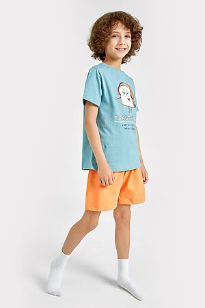 Пижама  MARK FORMELLE (Бирюза +оранжевый +печать) 22/22233ПП-0 #898735