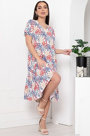 Платье "Малика" LADY TAIGA (Цветы на белом) П5977 #899702