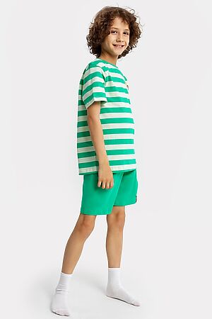 Пижама  MARK FORMELLE (Зеленая полоска +зеленый) 22/22278ПП-0 #902020