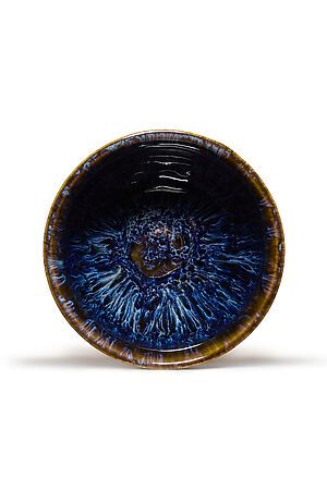 Пиала 150 мл керамическая с глазурью чашка с рисунком для чайной церемонии... Nothing Shop (Синий, коричневый) 294661 #902389