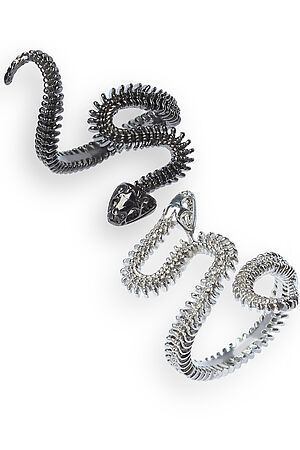 Кольцо двойное в виде змеи украшение на палец набор колец разомкнутые парные... MERSADA (Серебристый оловянный) 308609 #902481