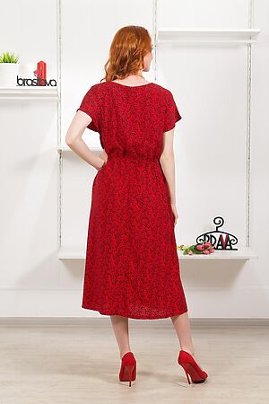 Платье  BRASLAVA (Красный чёрный с рисунком) 5801 #906089