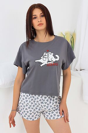 Пижама с шортами Любимка НАТАЛИ (Серый) 42076 #909272