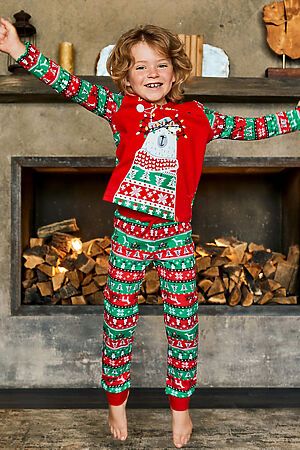 Детская пижама с брюками Juno AW20BJ609 Happy New Year НАТАЛИ (Красный рисунок) 42394 #915197