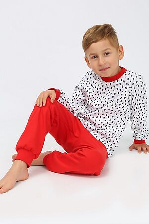 Пижама "Крапинка" (белый-красный) МАТВЕЙКА МА-ПЖИ/крапинка #917364