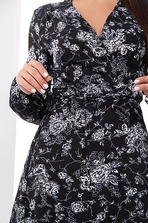 Платье "Моя прелесть" чёрное с белыми цветами LADY TAIGA (Черный) П7462 #923605
