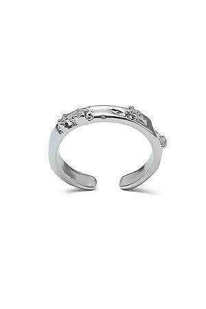 Комплект из 2 колец с тиснением кольца разомкнутые регулируемые кольца... MERSADA (Серебристый,) 311058 #925618