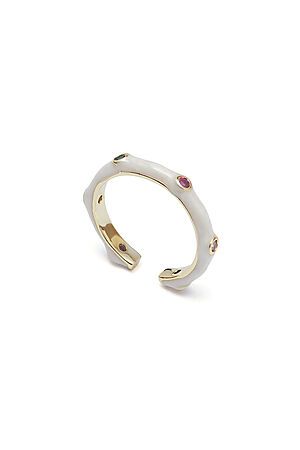 Кольцо женское разомкнутое с камнями украшение на палец регулируемое кольцо... MERSADA (Золотистый, светло-бежевый,) 311059 #925620