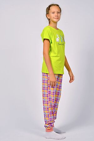 Пижама с брюками 91226 НАТАЛИ (Салатовый/розовая клетка) 43032 #928461
