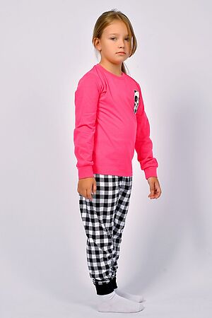 Пижама с брюками 91220 НАТАЛИ (Ярко-розовый/черная клетка) 43022 #928484