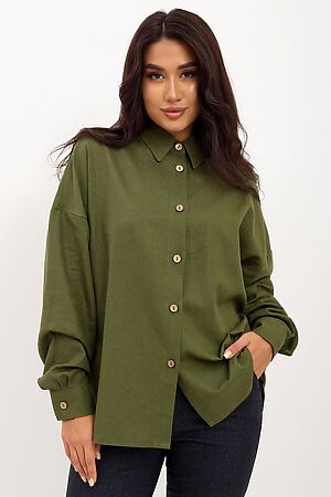 Рубашка женская Лён Х LIKA DRESS (Хаки) 9602 #928601