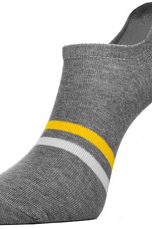 Носки CHOBOT (Серый меланж-белый-жёлтый) #930970