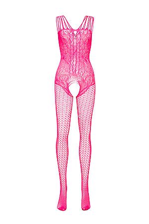 Эротический комбинезон с вырезом в зоне бикини "Удовольствие" LE CABARET (Ярко-розовый,) 297480 #935202