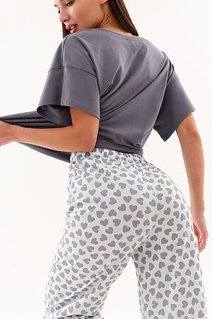 Пижама с брюками Good morning НАТАЛИ (Серый/белый) 44255 #941047