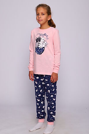 Пижама с брюками Веселая Компания НАТАЛИ (Розовый/т.синий) 44344 #941931