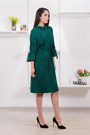 Платье BRASLAVA (Тёмно-зелёный чёрный) 4834-2 #944520