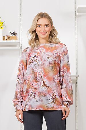 Блузка BRASLAVA (Бежевый розовый с рисунком) 4119-2 #945720