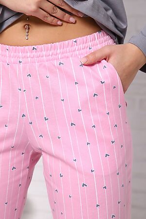 Пижама с брюками 57118 НАТАЛИ (Серо-розовый) 43887 #947454