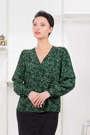Блузка BRASLAVA (Чёрный зелёный с рисунком) 4296-4 #948237