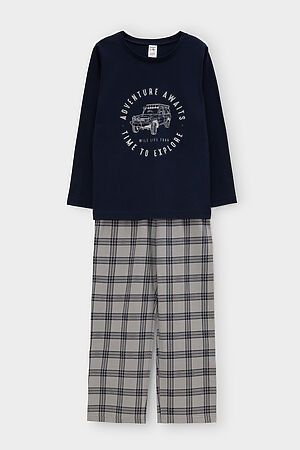 Пижама CROCKID (Индиго,текстильная клетка) #949216