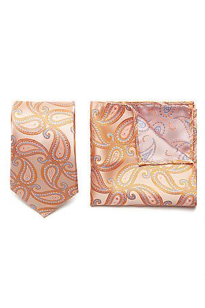 Набор из 2 аксессуаров: галстук платок "Сильные духом" SIGNATURE (Оранжевый, голубой, пудровый,) 300084 #949803