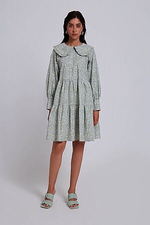 Платье INCITY (Зелено-белый) #950021