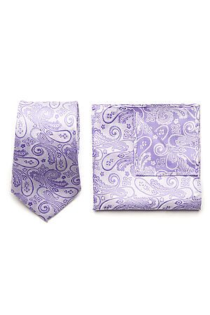 Набор из 2 аксессуаров: галстук платок "Мужские игры" SIGNATURE (Сиреневый, белый,) 300073 #950203