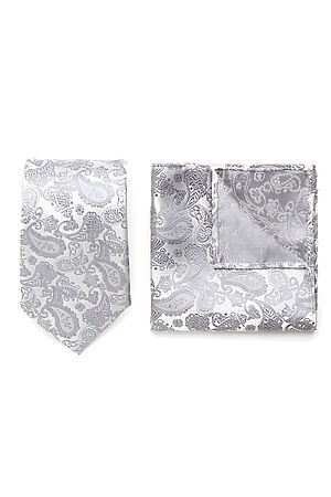 Набор из 2 аксессуаров: галстук платок "Мужские страсти" SIGNATURE (Светло-серый, серый,) 300089 #950210