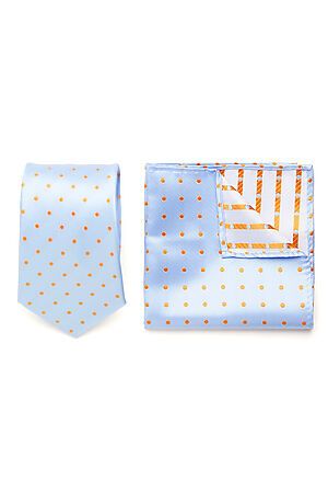 Набор из 2 аксессуаров: галстук платок "Власть" SIGNATURE (Голубой, оранжевый,) 299996 #950478